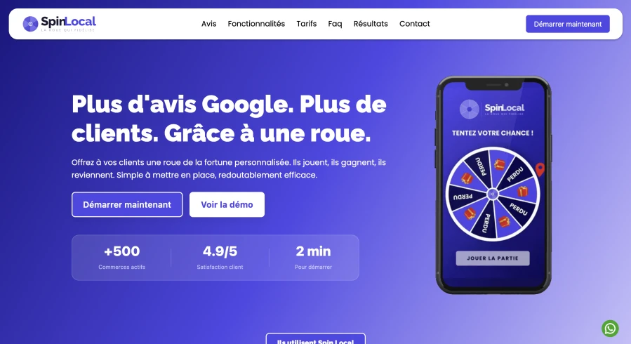 Développement application web SpinLocal – YouClic agence web sur mesure