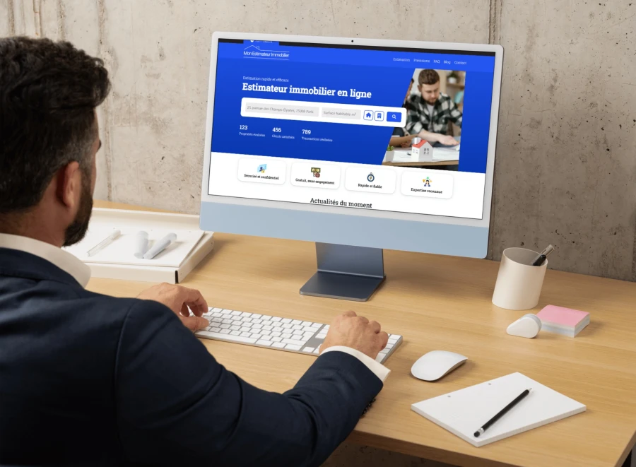Application web sur mesure Mon Estimateur Immobilier – développement YouClic
