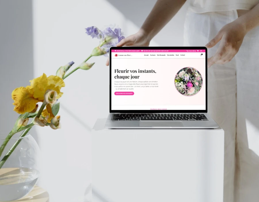 Site e-commerce sur mesure Comme une Fleur – création YouClic agence web